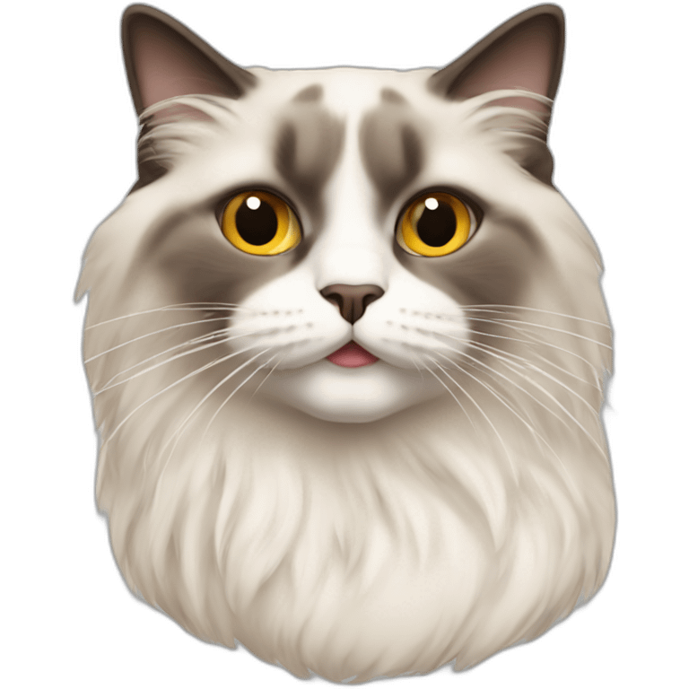 Ragdoll cat with cigarette in its mouth emoji