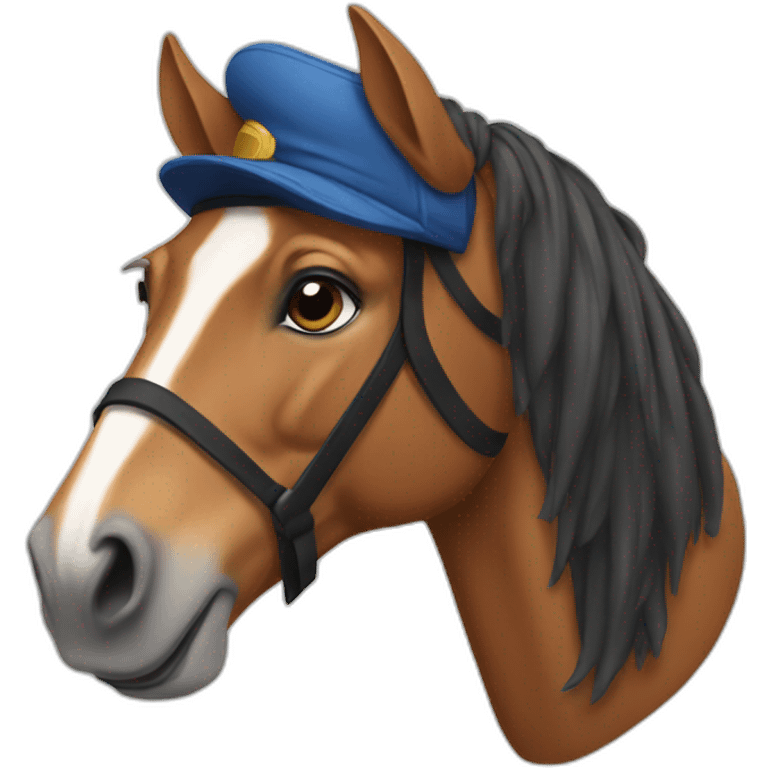 Horse with cap on emoji