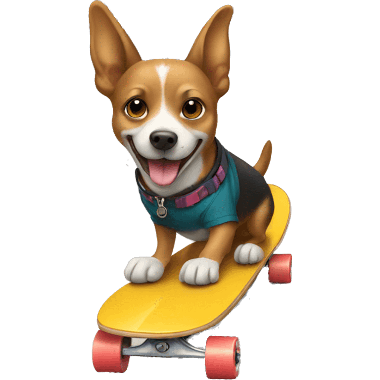 Dog riding skateboard emoji