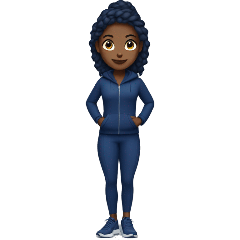 Fit girl with dark blue outfit emoji