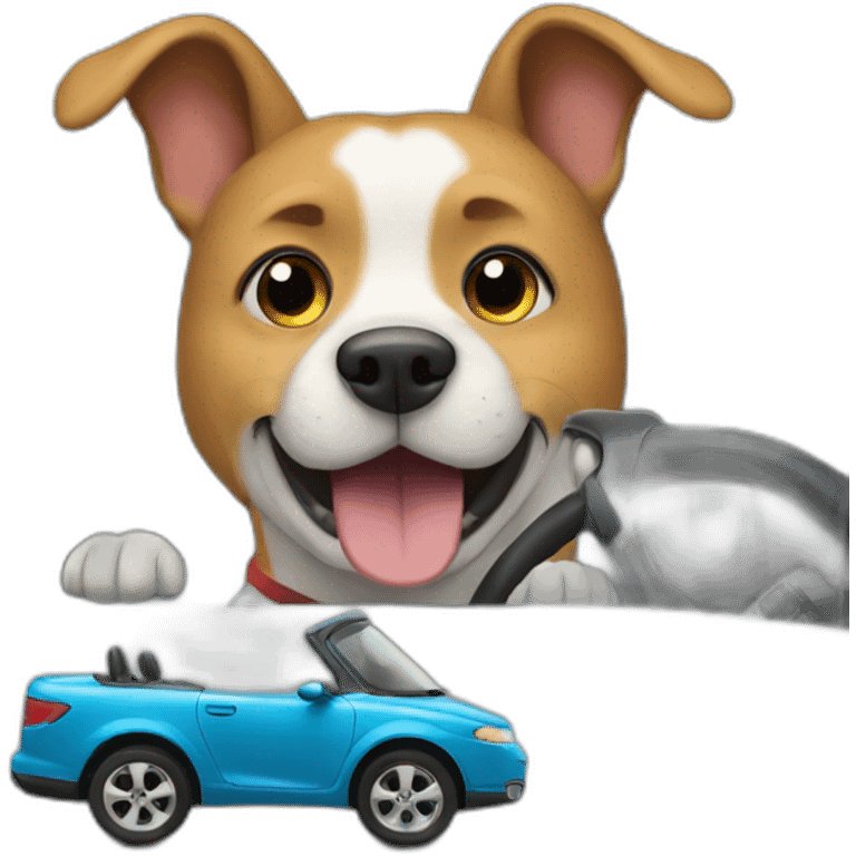 dog driving a car emoji