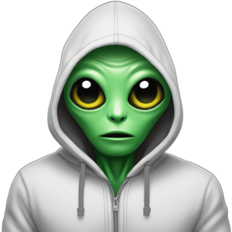 Alien with a hoodie emoji