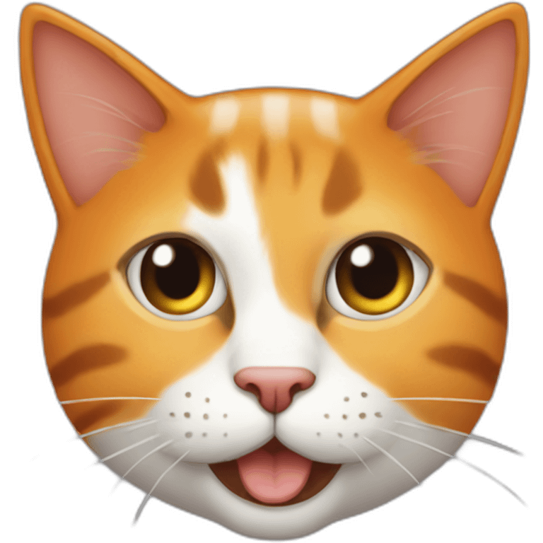 Gato naranja sotiendo  emoji