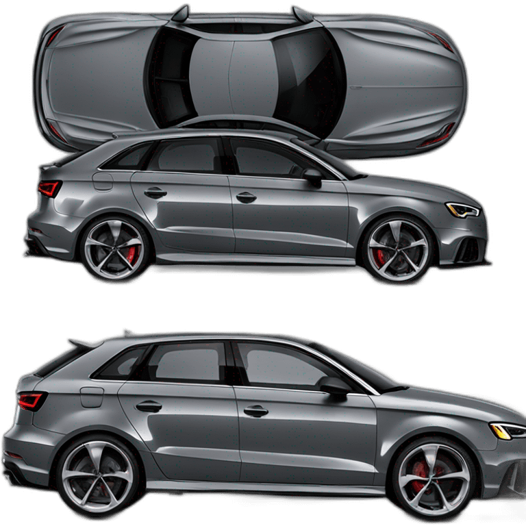 Audi rs3 black facelift low corner view emoji