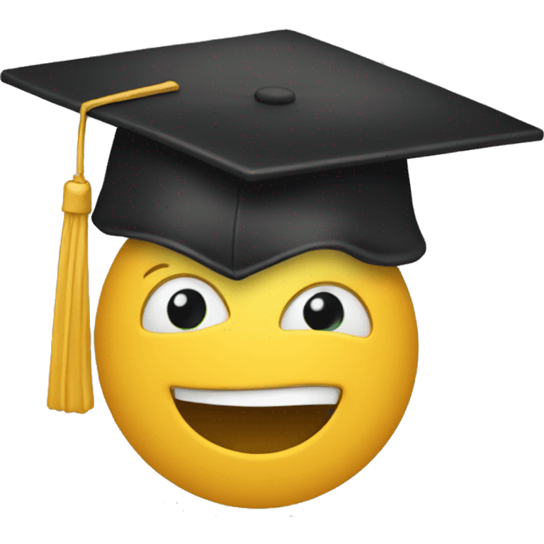 The emoji is wearing a graduation cap slightly tilted to one side emoji