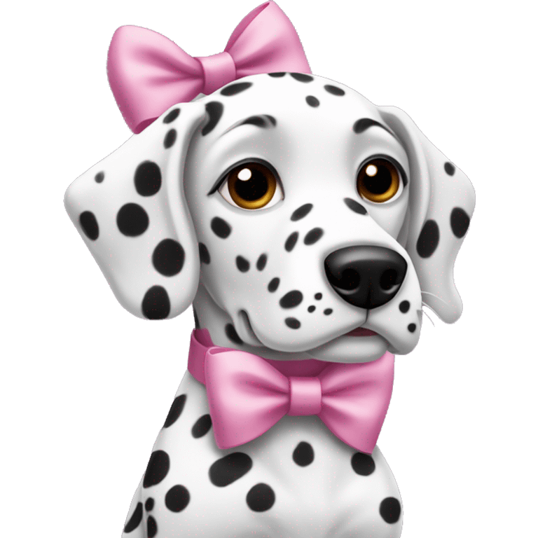 dalmation with a pink bow emoji