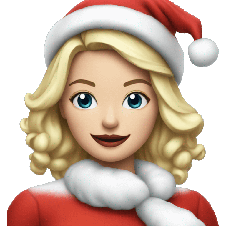 Margot Robbie as santa claus emoji