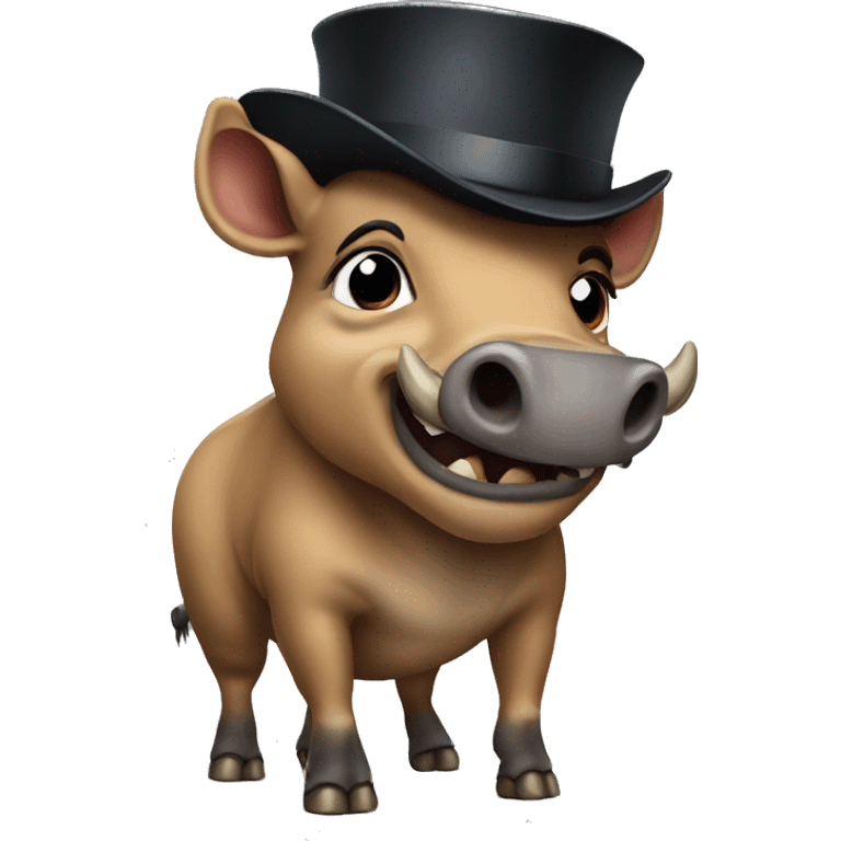 warthog with tophat emoji