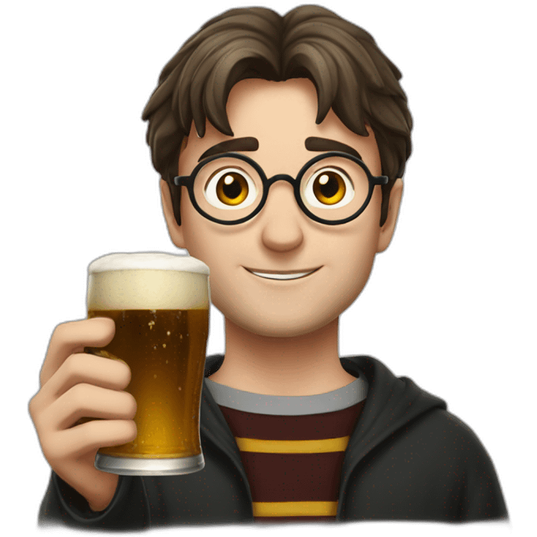 Harry Potter is drinking beer emoji