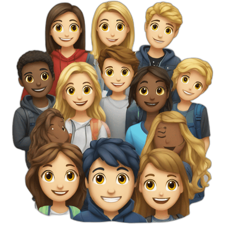 Group of French Exchange Students in the US emoji