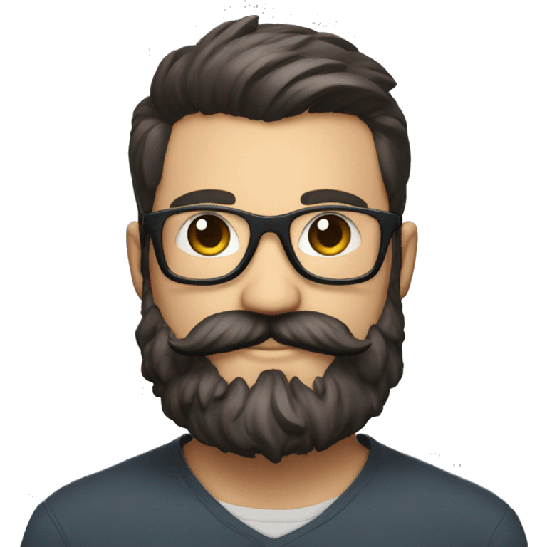 mustache tech bro with beard, 5 o clock shadow, and glasses emoji