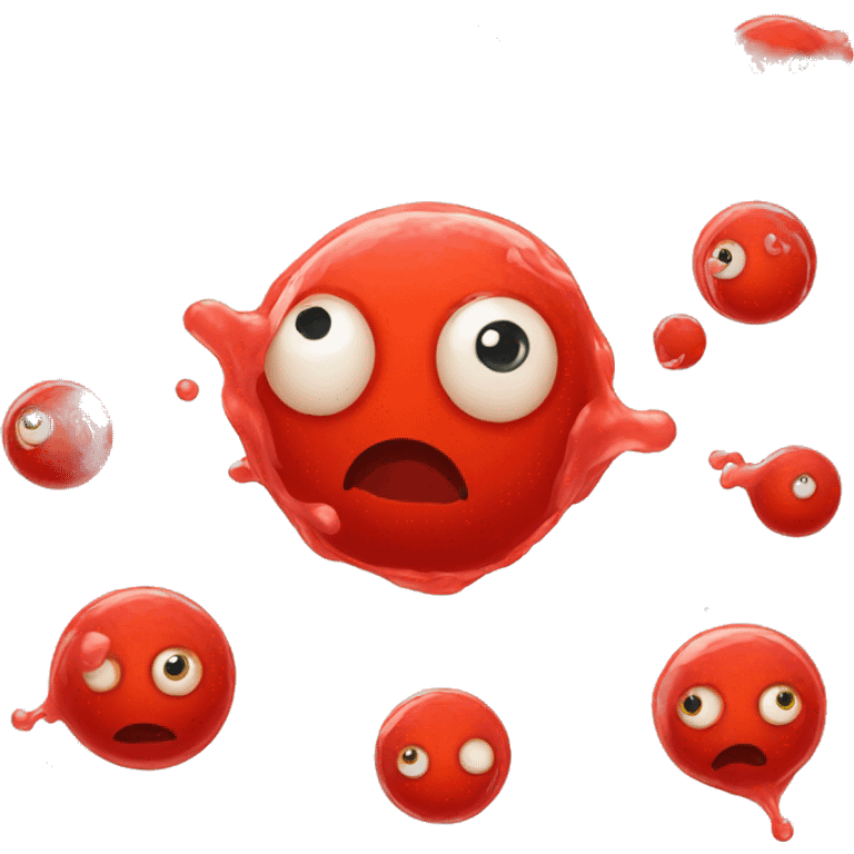 cute red color slime ball with eyes emoji