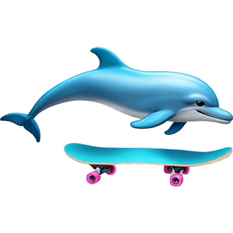 dolphin riding a skateboard  emoji