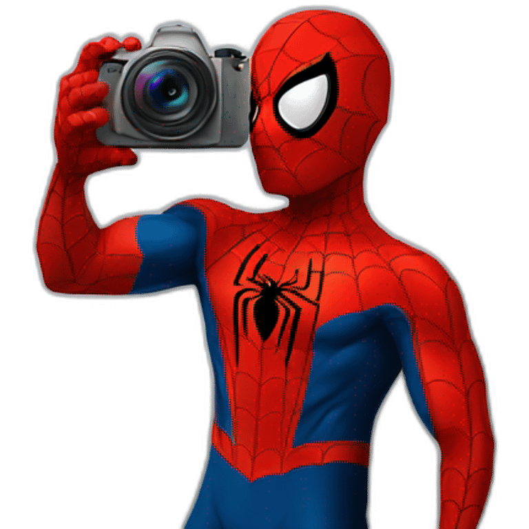 spiderman taking a picture emoji