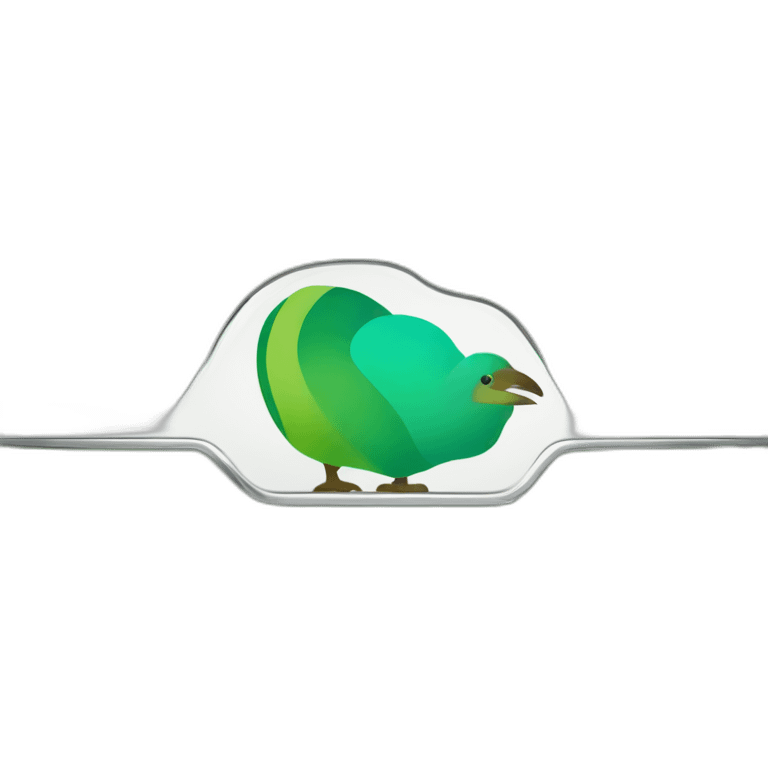 kiwi bird in the colours of the chrome logo emoji