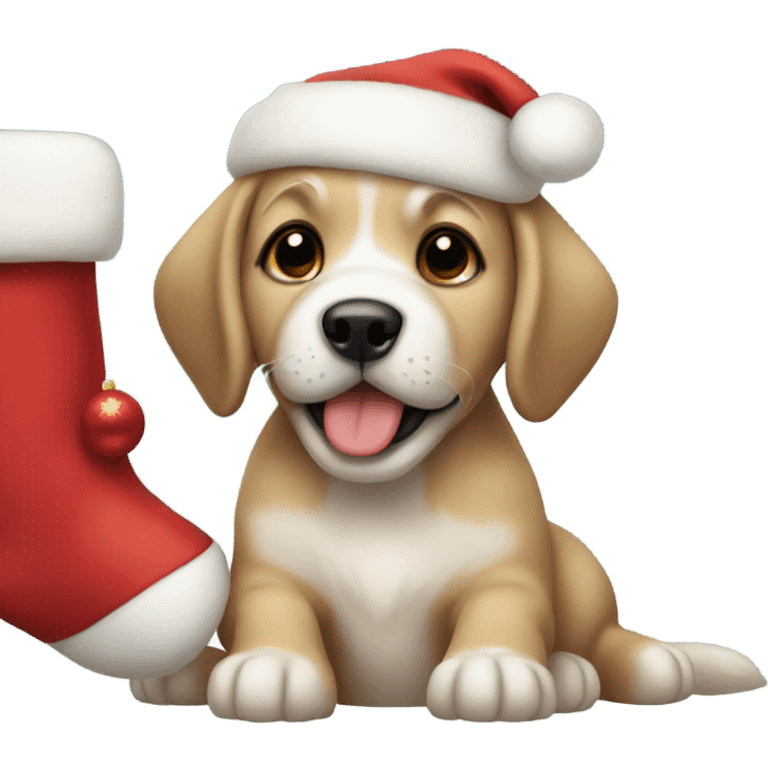 Christmas puppy emoji