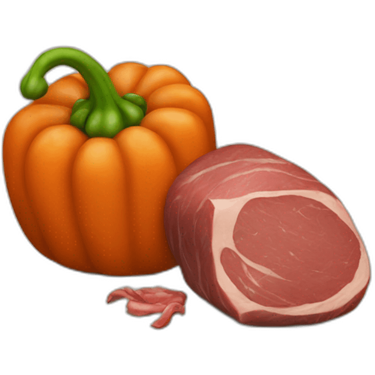 meaty veggie still life emoji