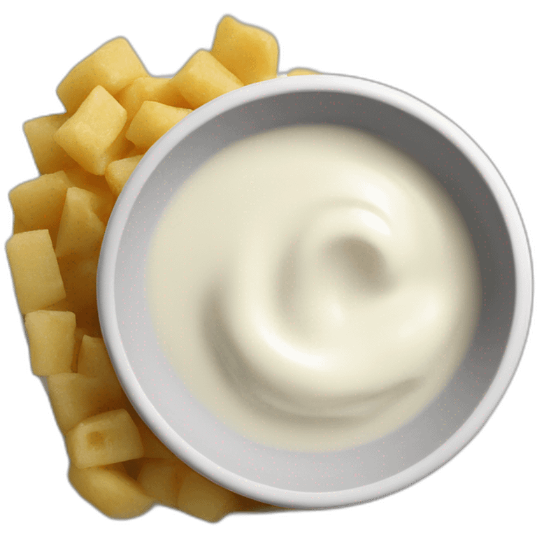 white sauce in a dipping dish emoji