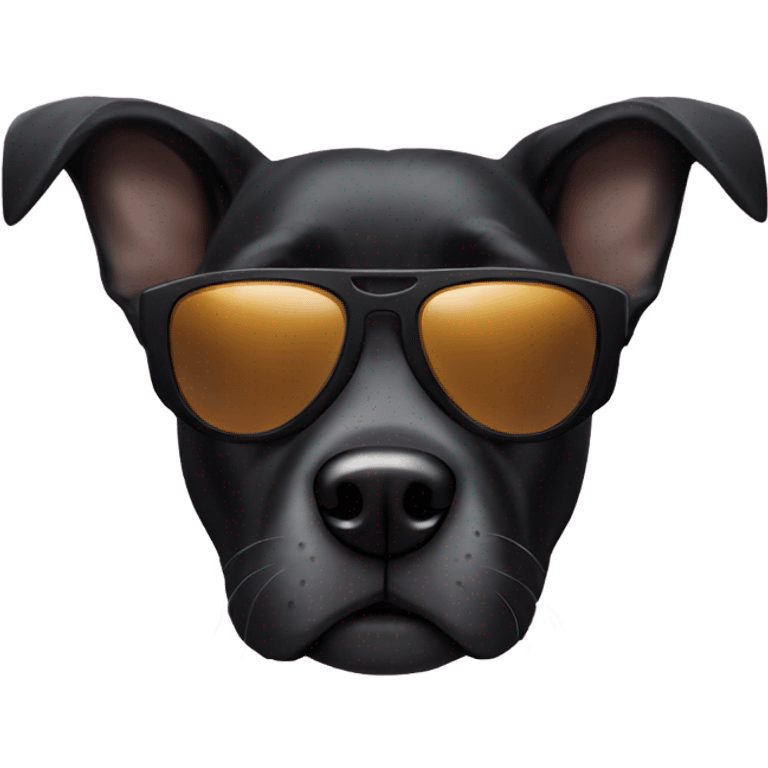 Black dog with sunglasses emoji