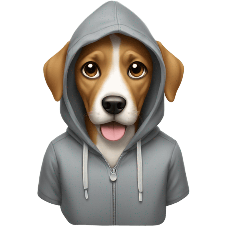 Dog wearing hoodie emoji