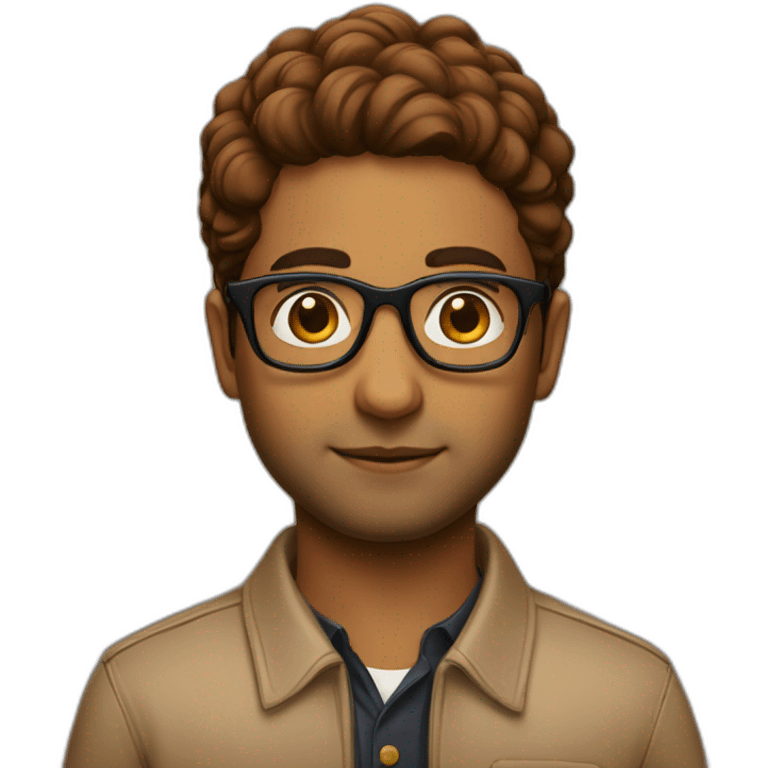 Smart and Brown Abhishek with glasses emoji