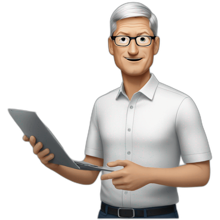 Tim Cook making presentation emoji