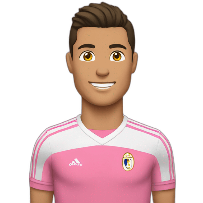 Cristiano Ronaldo with pink shirt emoji