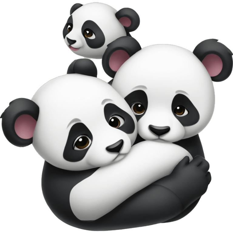 pandas cuddling emoji