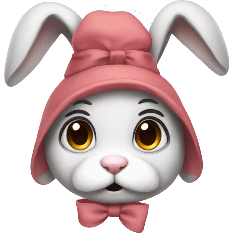 sad rabbit sad big eyes with a head bow emoji