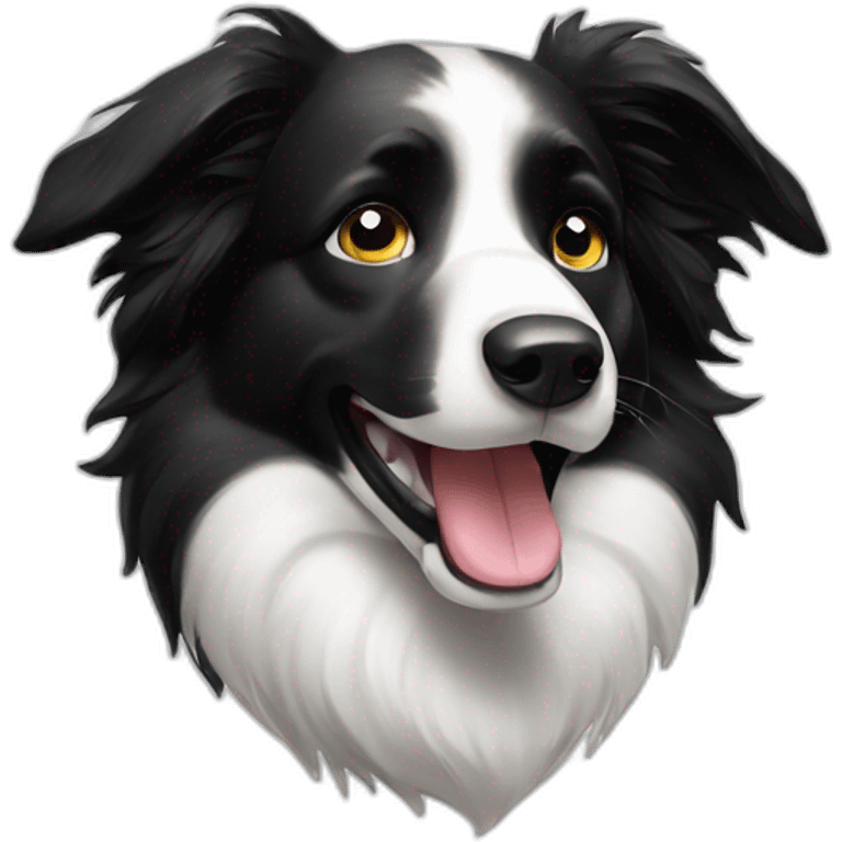 Border Collie black and white sassy emoji