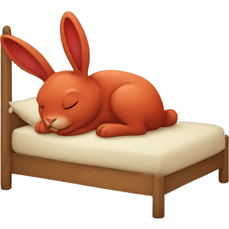 red rabbit sleeps emoji