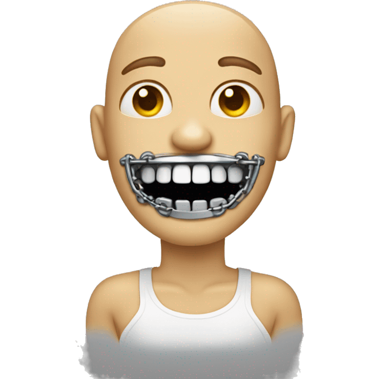 person with metal braces on teeth emoji