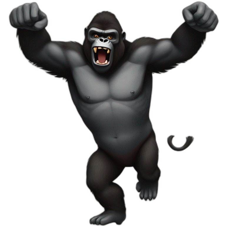 Gorilla defeating Adolf Hitler emoji