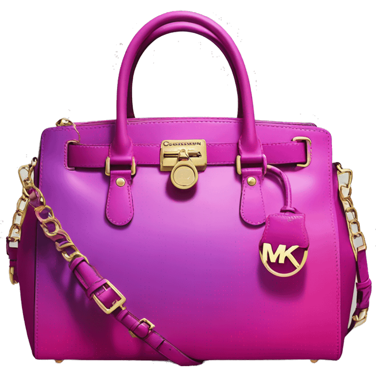 Realistic magenta ombre Michael Kors satchel purse.  emoji