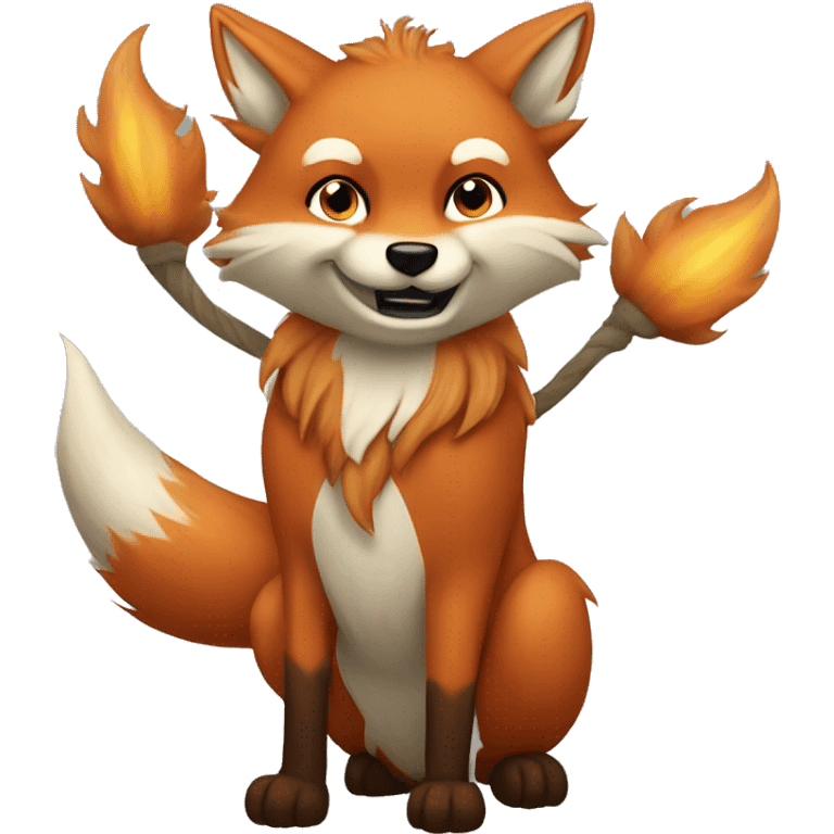 One fox with 9 big tails  emoji