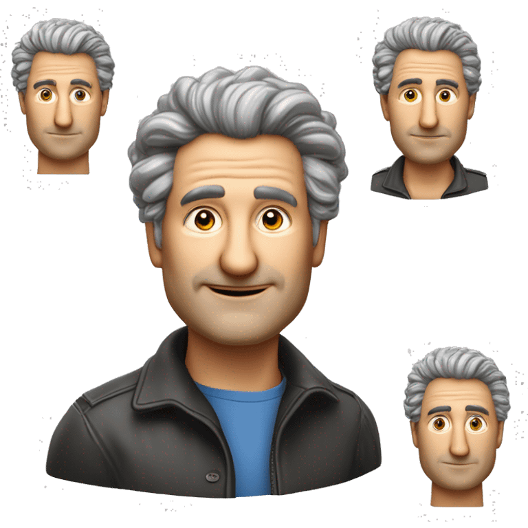 Un homme de 50 ans, cheveux bouclés châtains, boucles volumineuses et bien définies, avec des détails réalistes. Style semi-réaliste ou 3D vibrant emoji