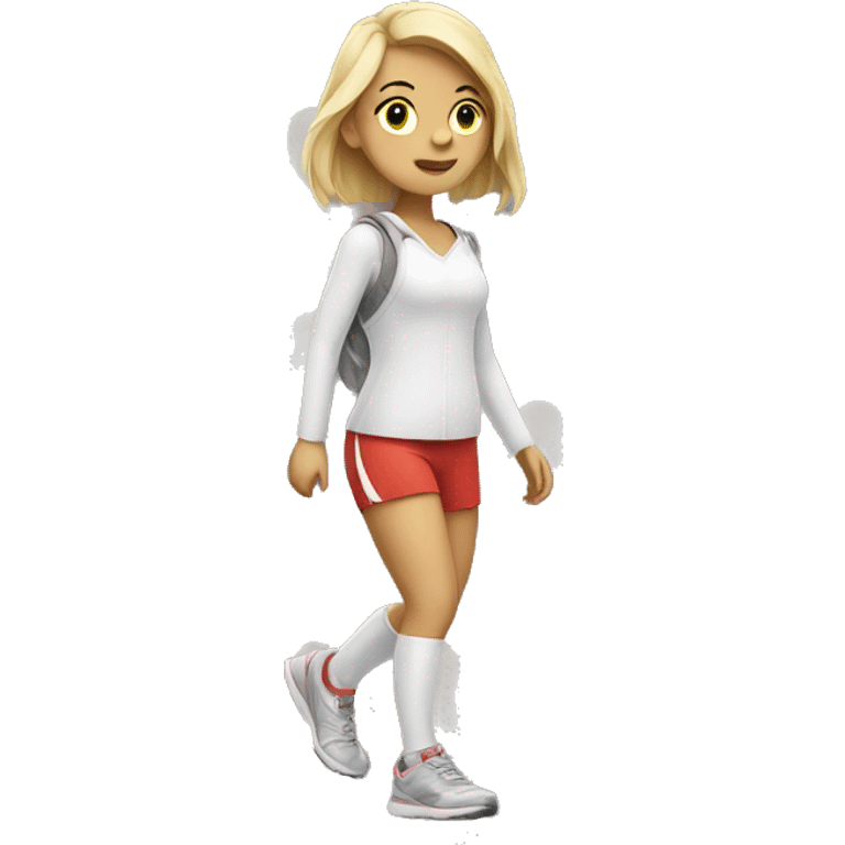 White Athletic girl walking emoji