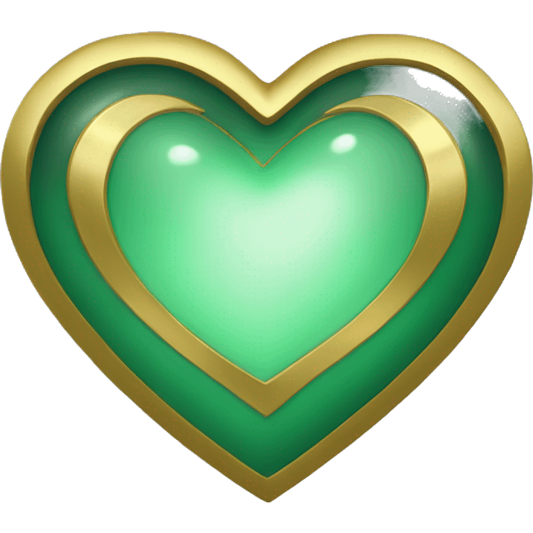 A Loki green heart with gold edges  emoji