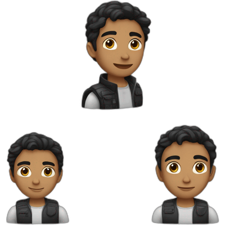 Chico joven delgado moreno con pelo negro y perilla emoji