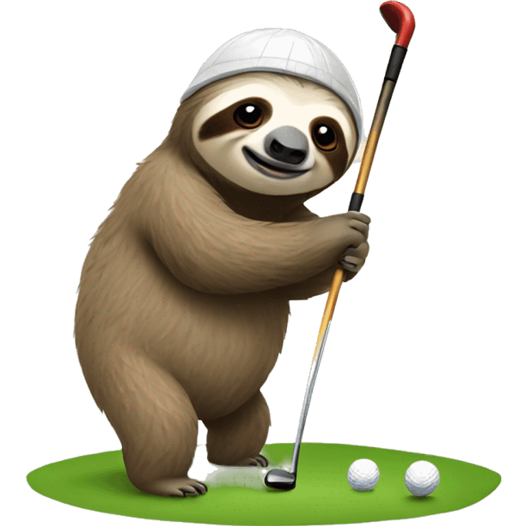 Sloth golfing emoji