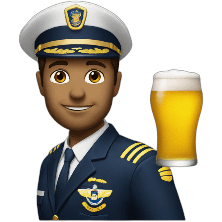 Airline pilot drinking corona beer emoji