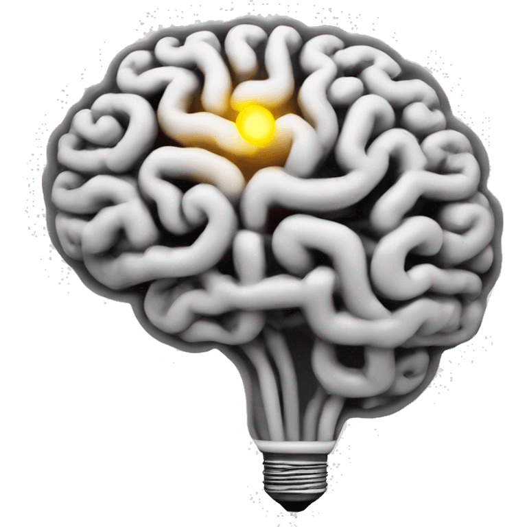 the human brain shaped idea lightbulb emoji