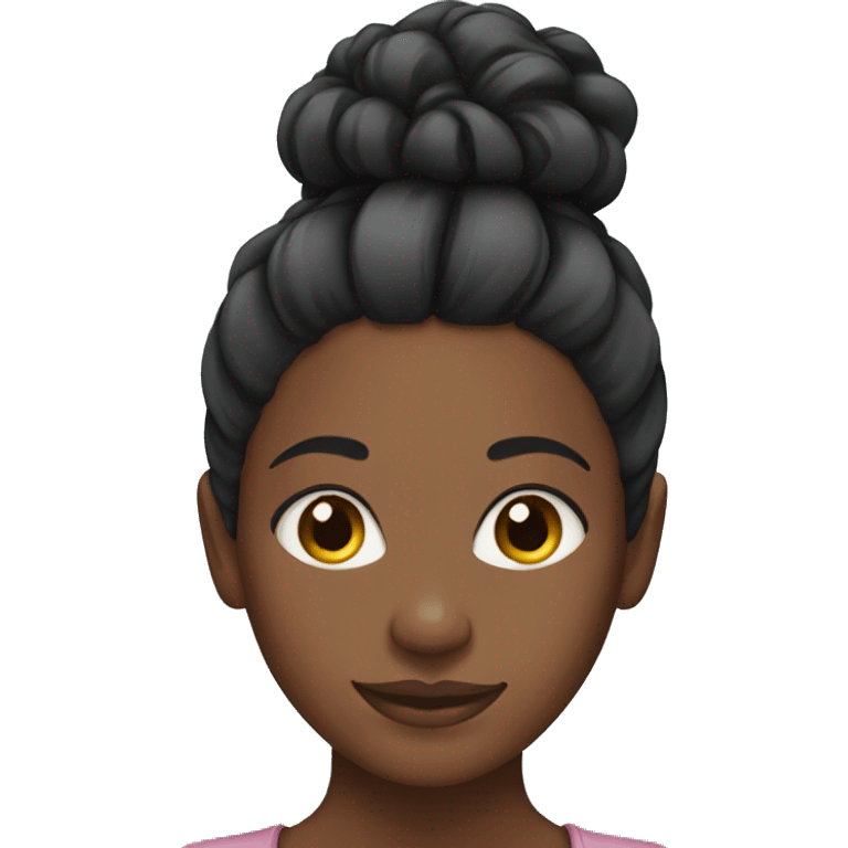 black woman bun emoji