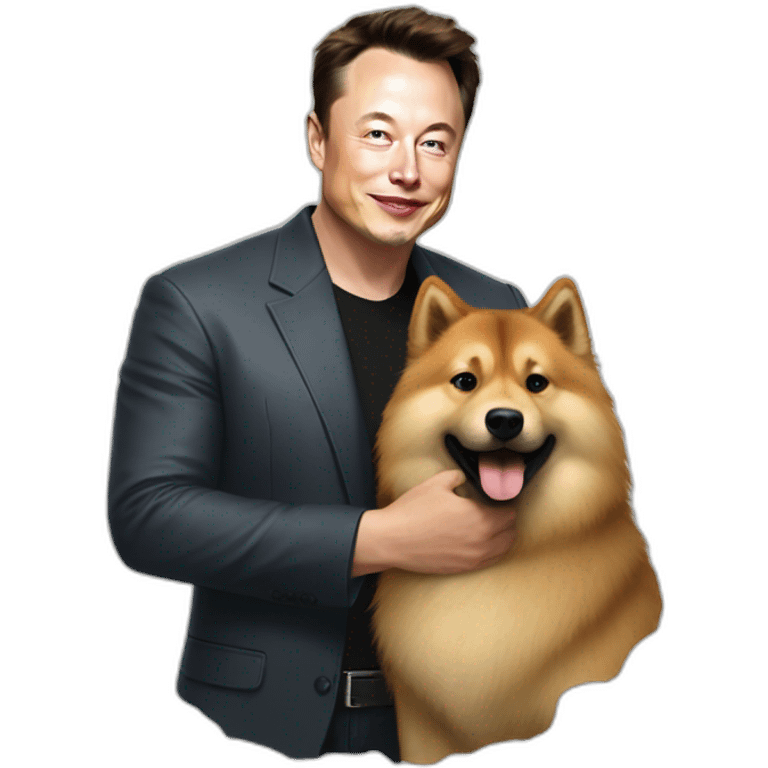 elon musk petting a eurasier emoji