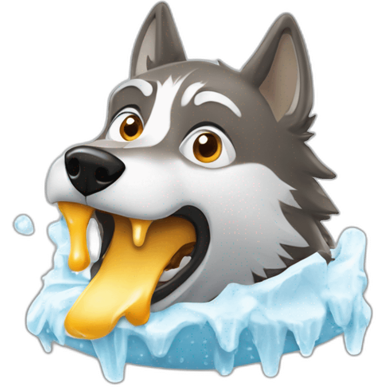 loup méchant mange une glace emoji