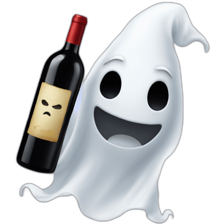 Ghost with wine emoji