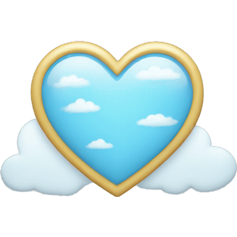 A light blue heart with clouds emoji