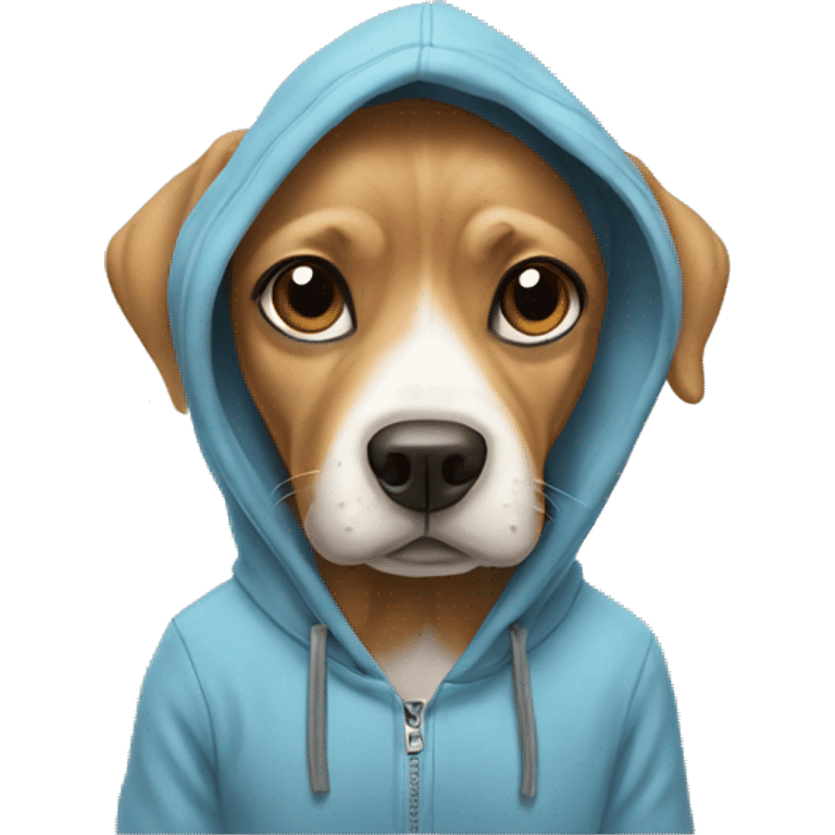 Dog wearing a hoodie emoji