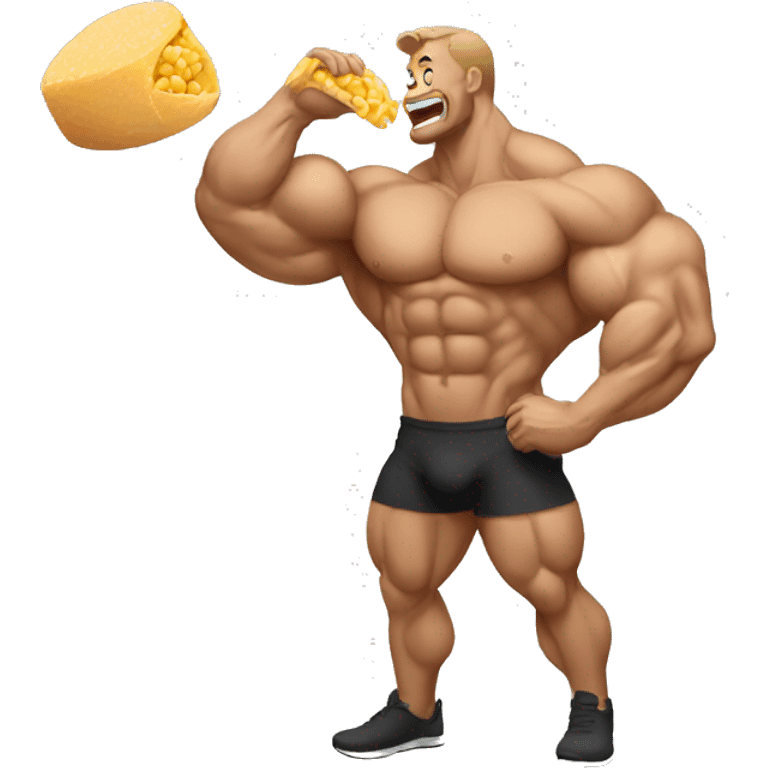 bodybuilder eating protein emoji