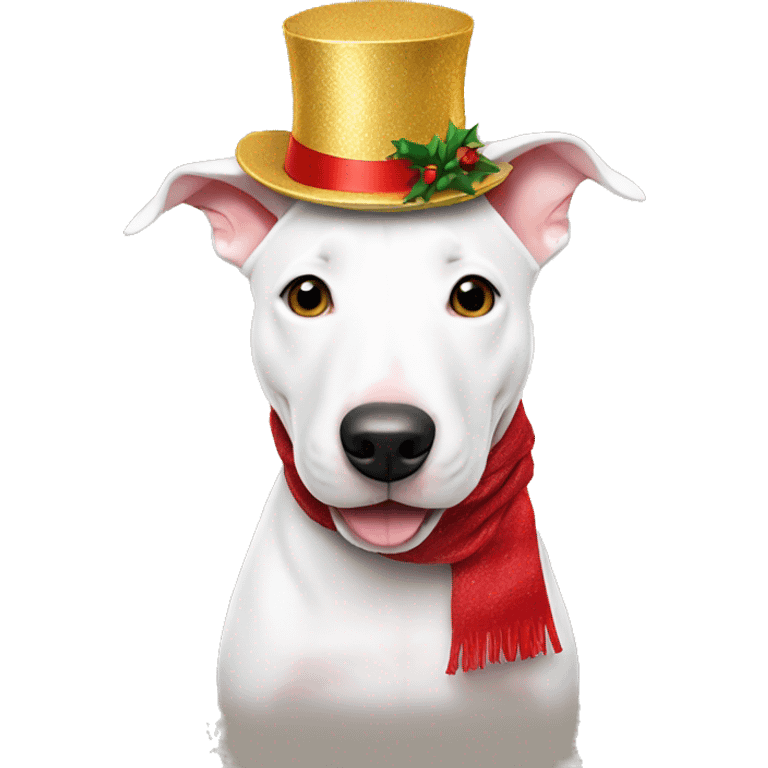 Bull Terrier in a New Year's hat emoji